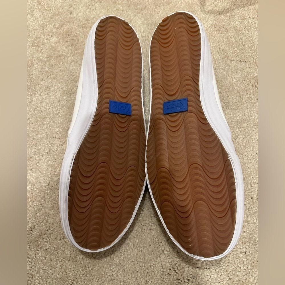 Keds Double Decker Perf Leather Women White 10 NEW - Picture 4 of 4